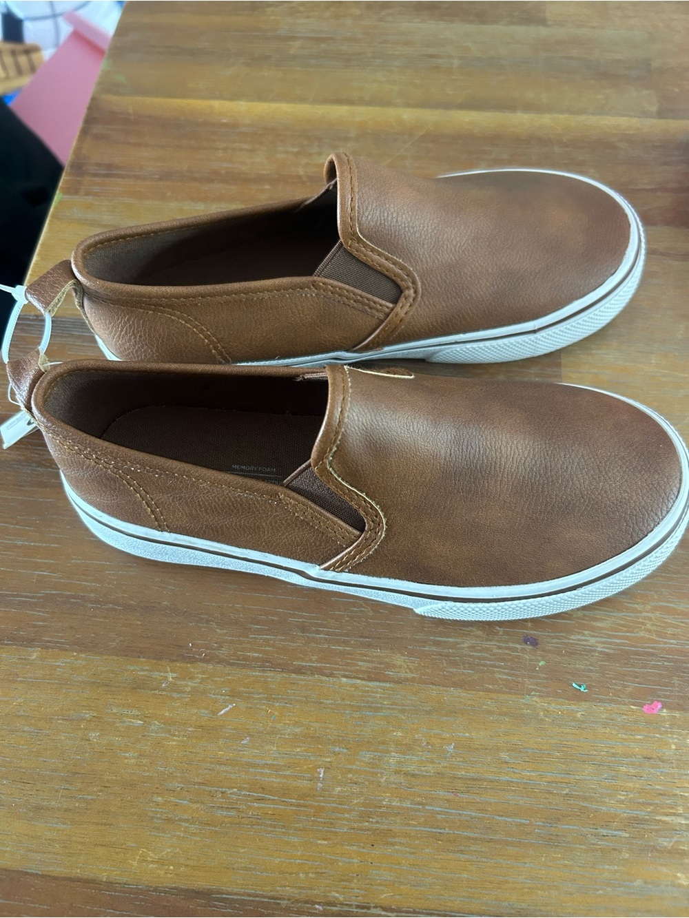 Kids Slip-On Casual Sneakers in Brown